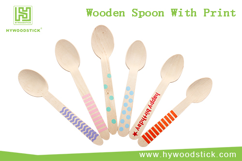 Wooden spoon with print