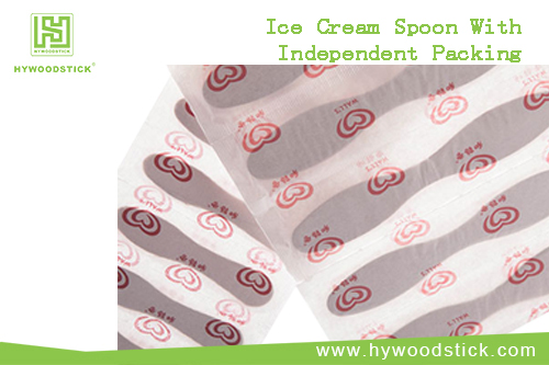 Ice cream spoon with independent packing