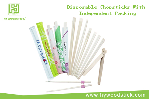 Disposable chopsticks with independent packing